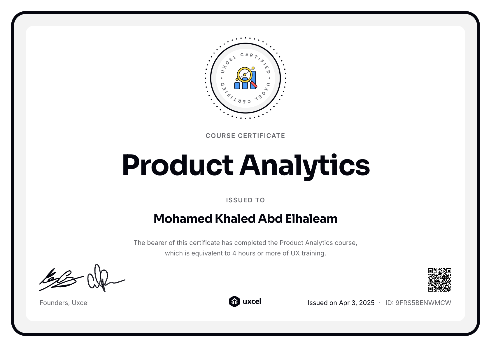 Mohamed Khaled Abd Elhaleam's certificate